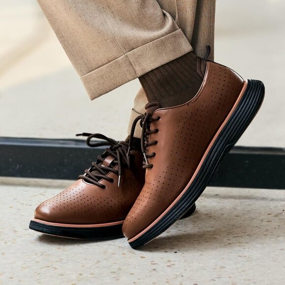 Bruno Marc Men\'s Leather Brown Fashion Sneakers Oxfords Casual Shoes main image 4